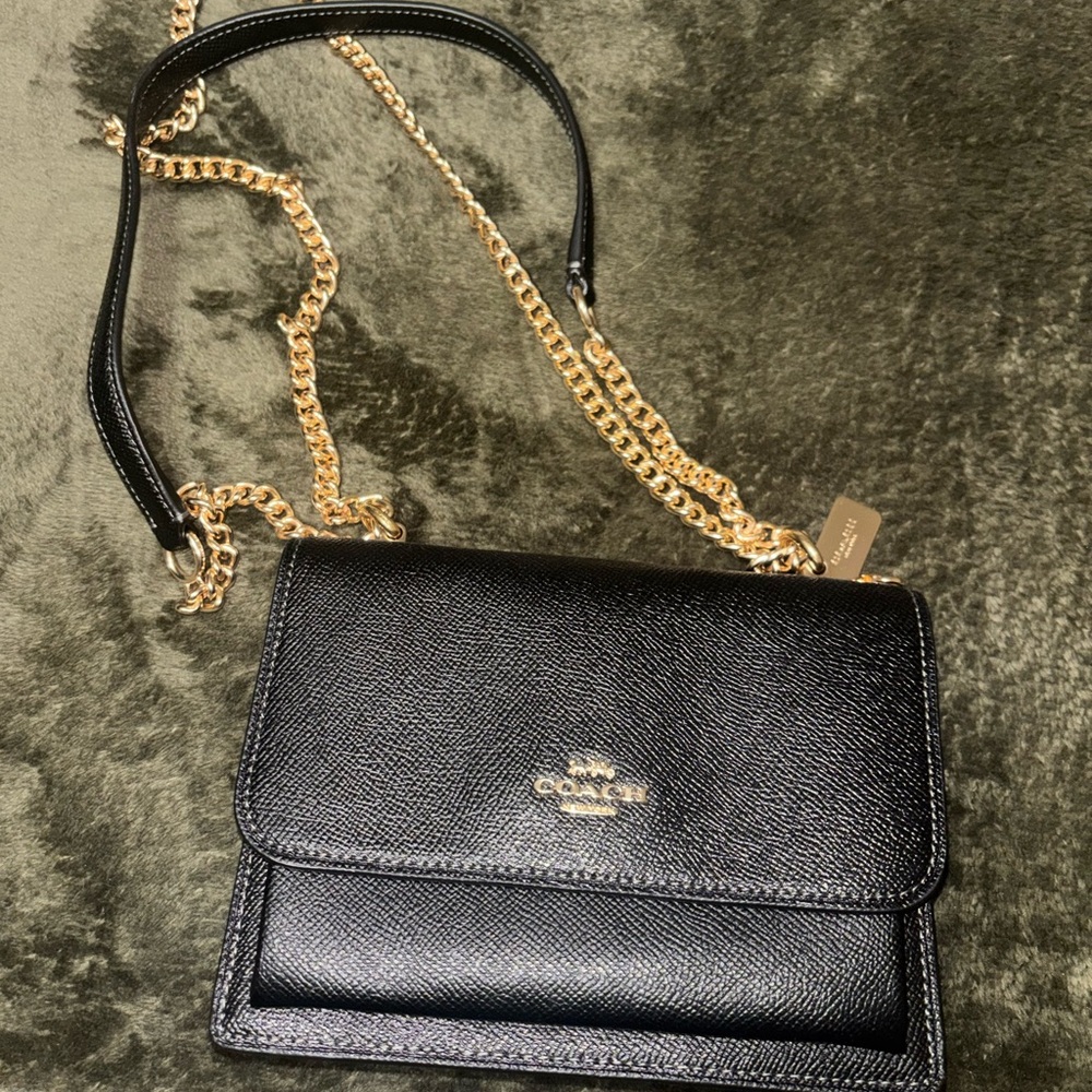 Coach Black Crossbody Bag with Gold Chain